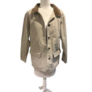 L.L. Bean Tan Utility Jacket with Brown Collar